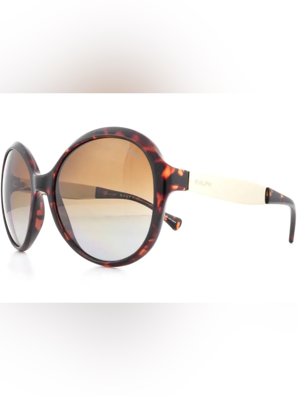🆕 Ralph Lauren Tortoiseshell Round Sunglasses with Brown Gradient Lenses